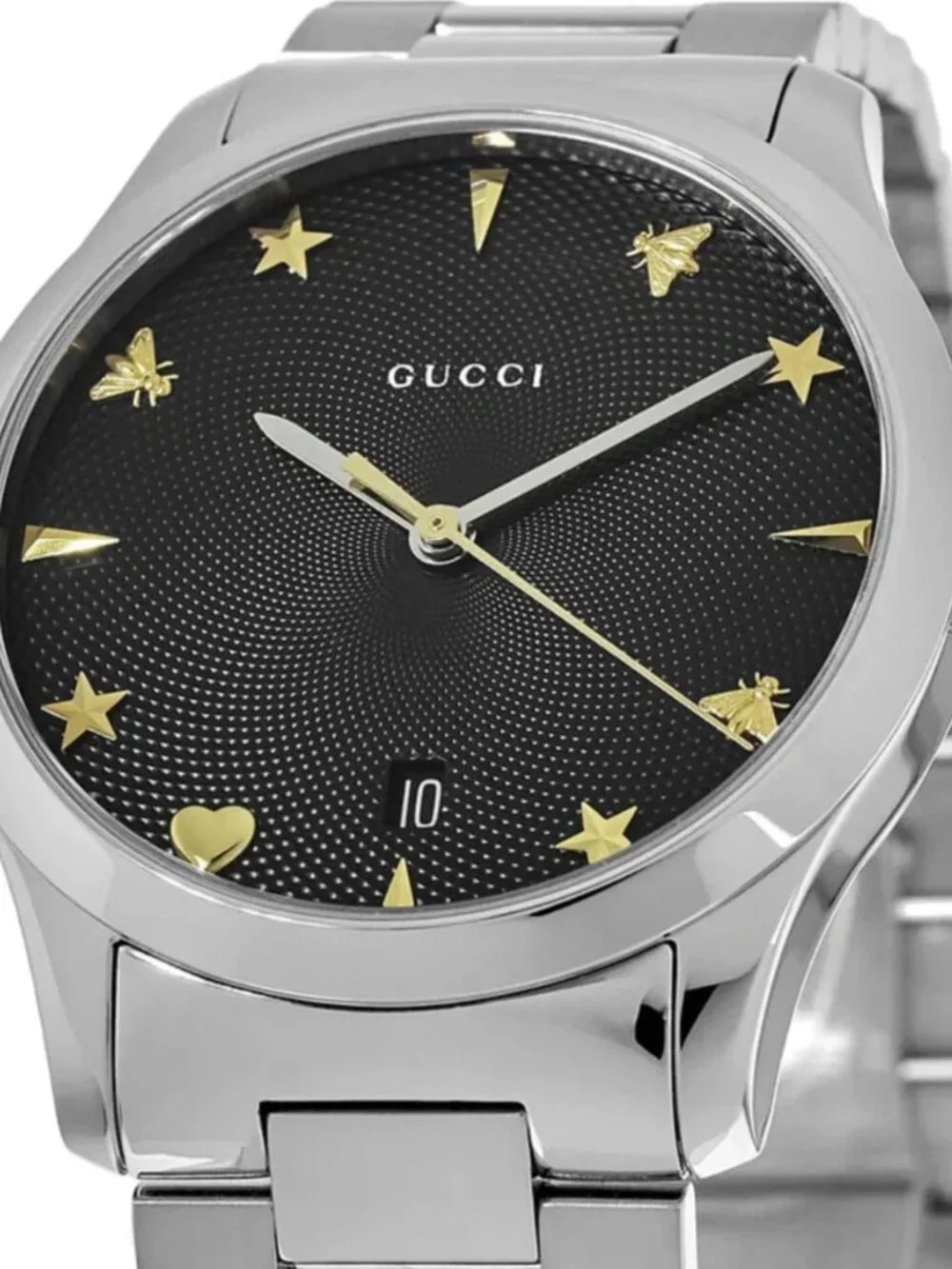 GUCCI WATCH YA1264029A STAINLESS STEEL BRACELET BLACK DIAL 38mm